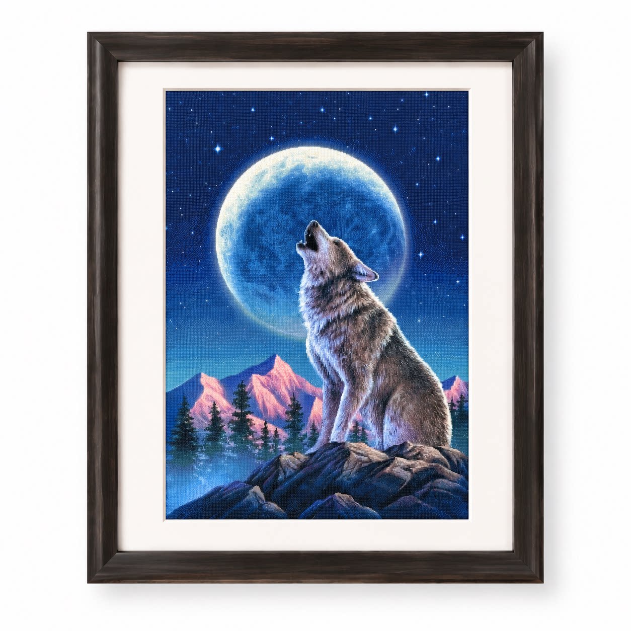[ZZ9252-Lone Wolf Under the Mo - Cross Stitch Stamped Kits Beginners review and price