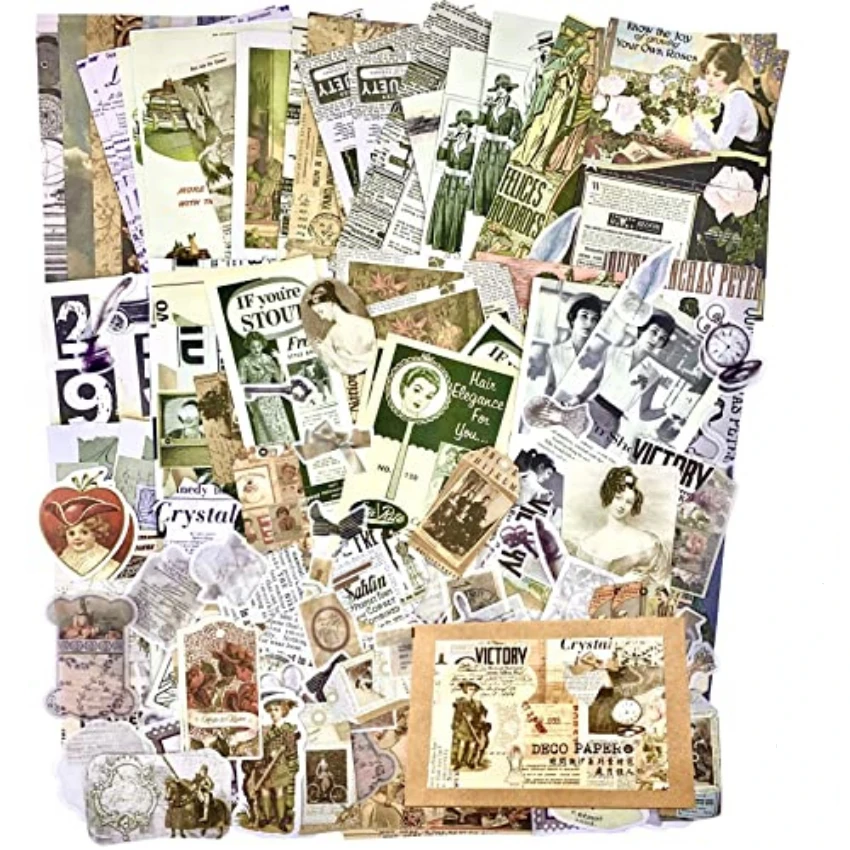 Vintage Stickers For Journalin - Vintage Junk Journal Scrapbooking Paper review and price