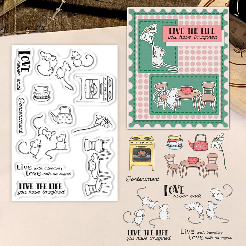 Suncraft Little Mouse & Kitche - Clear Silicone Stamps For Card Making review and price