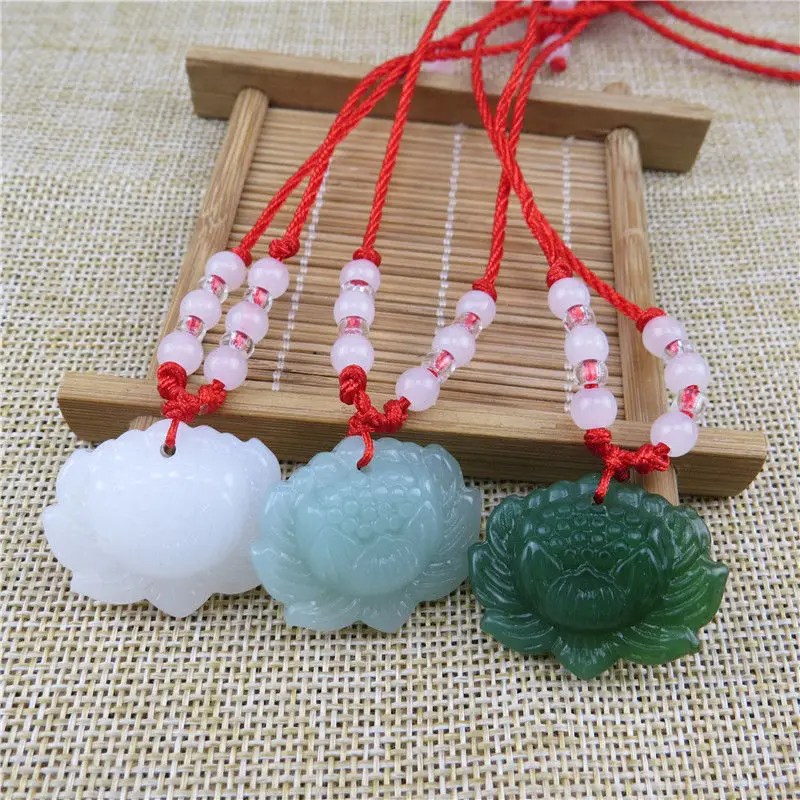 Natural Green Jade Lotus Penda - Beading review and price