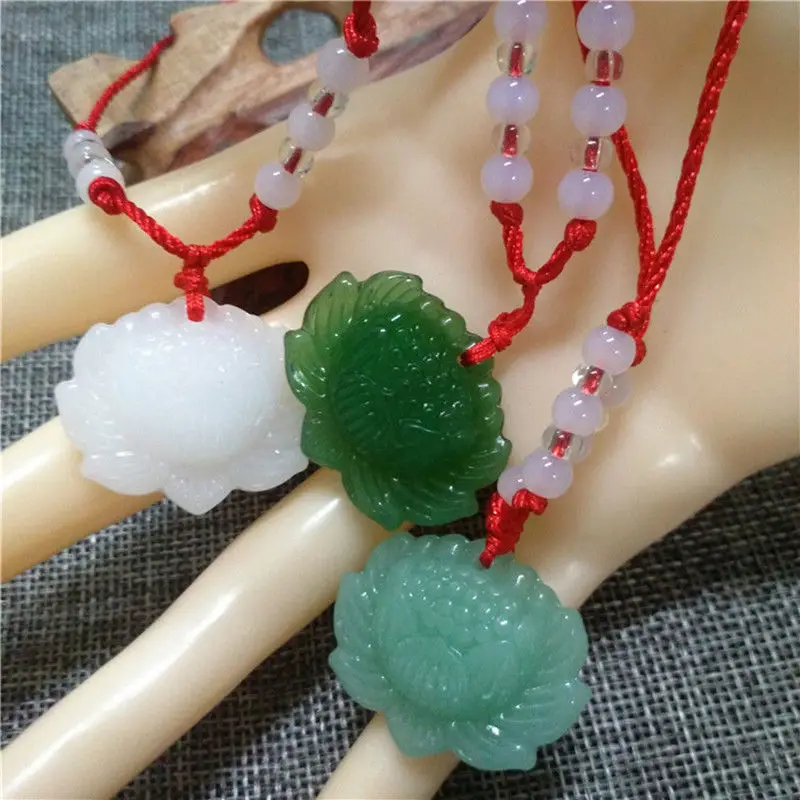 Natural Green Jade Lotus Penda - Beading review and price