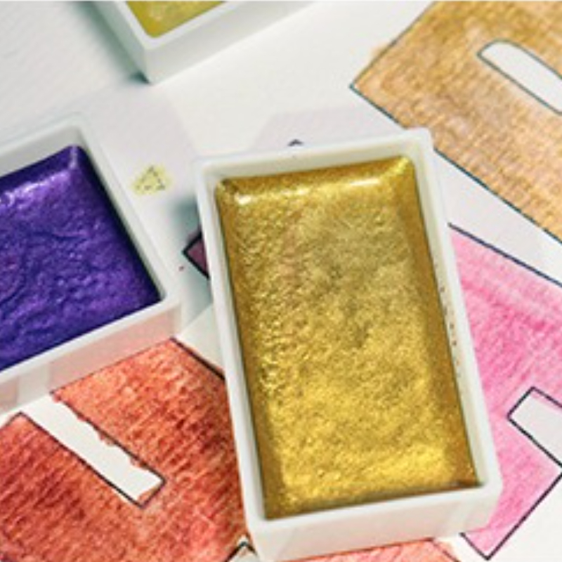 6-color Water-soluble Metal Pe - Watercolor Paint Set Solid Pigment review and price