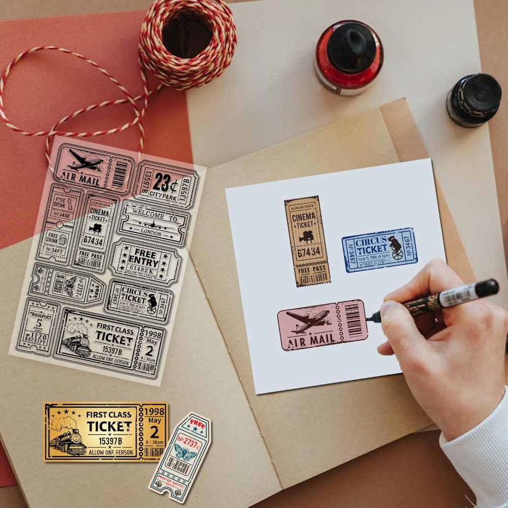 Vintage Ticket Clear Stamp for - Clear Silicone Stamps For Card Making review and price